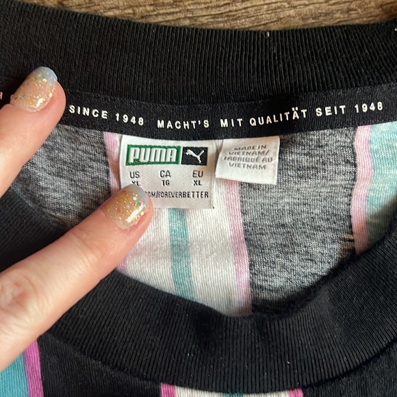 Retro Puma Cropped Striped Tshirt - Picture 3 of 6